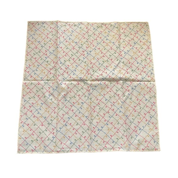 6 Napkin Set Lattice Multi-Color Red Blue Green Yellow Upcycle Crafting - Picture 5 of 5